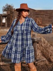 Акція на Сукня осіння жіноча SHEIN GD-00218805 0XL Синя від Rozetka