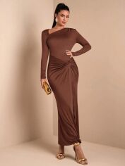 Акція на Сукня осіння жіноча SHEIN GD-00217019 M Коричнева від Rozetka
