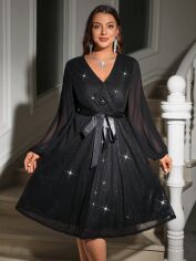 Акція на Сукня осіння жіноча SHEIN GD-00217082 2XL Чорна від Rozetka