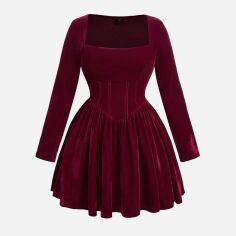 Акція на Сукня осіння жіноча SHEIN GD-00217238 2XL Бордова від Rozetka