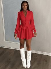 Акція на Сукня осіння жіноча SHEIN GD-00219466 0XL Червона від Rozetka
