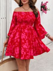 Акція на Сукня осіння жіноча SHEIN GD-00226404 0XL Червона від Rozetka