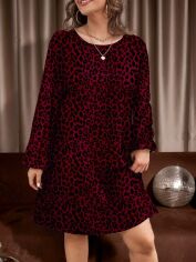 Акція на Сукня осіння жіноча SHEIN GD-00226563 0XL Бордова від Rozetka