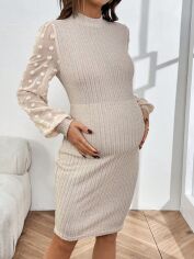 Акція на Сукня для вагітних осіння жіноча SHEIN GD-00221578 M Бежева від Rozetka