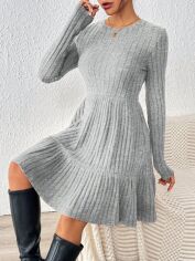 Акція на Сукня осіння жіноча SHEIN GD-00227503 S Світло-сіра від Rozetka