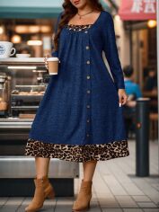 Акція на Сукня осіння жіноча SHEIN GD-00228083 4XL Синя від Rozetka