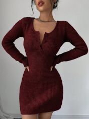 Акція на Сукня осіння жіноча SHEIN GD-00212801 M Бордова від Rozetka