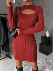 Акція на Сукня осіння жіноча SHEIN GD-00219003 M Бордова від Rozetka