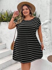 Акція на Сукня літня жіноча Shein GD-00226536 5XL Чорно-біла від Rozetka