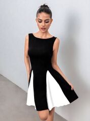 Акція на Плаття міді літнє жіноче SHEIN GD-00226218 XL Чорне з білим від Rozetka