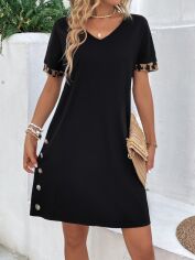 Акція на Плаття коротке літнє жіноче SHEIN GD-00219950 XS Чорне від Rozetka