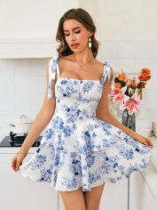 Акція на Плаття коротке літнє жіноче SHEIN GD-00218128 M Біле від Rozetka