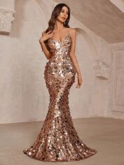 Акція на Сукня вечірня довга літня жіноча SHEIN GD-00196479 XS Кремова від Rozetka
