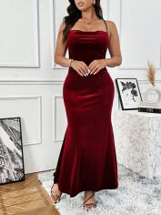 Акція на Сукня жіноча SHEIN GD-00214372 0XL Бордова від Rozetka