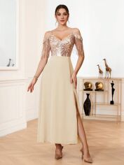 Акція на Сукня жіноча SHEIN GD-00216592 L Кремова від Rozetka