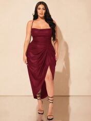 Акція на Сукня жіноча SHEIN GD-00217773 4XL Бордова від Rozetka
