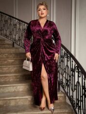 Акція на Сукня осіння жіноча SHEIN GD-00218393 0XL Бордова від Rozetka