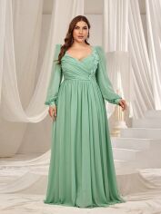 Акція на Сукня осіння жіноча SHEIN GD-00225455 4XL Зелена від Rozetka