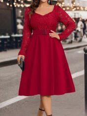 Акція на Сукня осіння жіноча SHEIN GD-00226132 1XL Червона від Rozetka