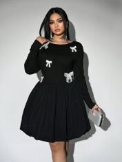 Акція на Сукня осіння жіноча SHEIN GD-00226554 4XL Чорна від Rozetka