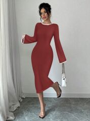 Акція на Сукня осіння жіноча SHEIN GD-00211087 M Бордова від Rozetka