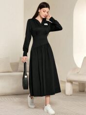 Акція на Сукня осіння жіноча SHEIN GD-00226371 L Чорна від Rozetka