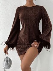 Акція на Плаття жіноче SHEIN GD-00225316 S Коричневе від Rozetka