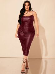 Акція на Сукня жіноча SHEIN GD-00220419 0XL Бордова від Rozetka