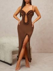 Акція на Сукня жіноча SHEIN GD-00219281 M Коричнева від Rozetka