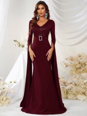 Акція на Сукня осіння жіноча SHEIN GD-00225353 S Бордова від Rozetka