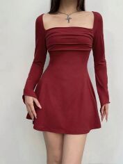Акція на Сукня осіння жіноча SHEIN GD-00226202 L Червона від Rozetka
