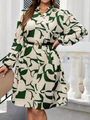 Акція на Сукня осіння жіноча SHEIN GD-00226329 4XL Темно-зелена від Rozetka