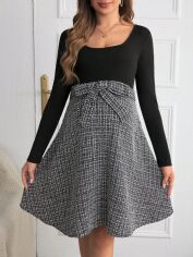 Акція на Сукня для вагітних осіння жіноча SHEIN GD-00207661 M Чорно-біла від Rozetka