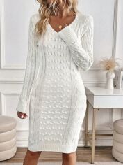 Акція на Сукня осіння жіноча SHEIN GD-00194265 L Кремова від Rozetka