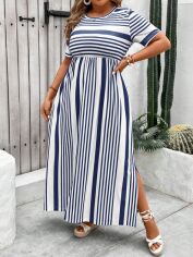 Акція на Сукня жіноча SHEIN GD-00222153 0XL Темно-синя від Rozetka
