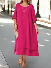 Акція на Сукня жіноча SHEIN GD-00204684 5XL Фуксія від Rozetka