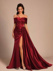 Акція на Сукня жіноча SHEIN GD-00203563 L Бордова від Rozetka