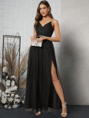 Акція на Сукня вечірня довга літня жіноча SHEIN GD-00196121 L Чорна від Rozetka