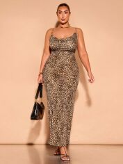 Акція на Сукня жіноча SHEIN GD-00223838 2XL Коричнева від Rozetka