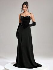 Акція на Плаття вечірнє довге літнє жіноче SHEIN GD-00190278 S Чорне від Rozetka