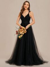 Акція на Плаття вечірнє довге літнє жіноче SHEIN GD-00196103 L Чорне від Rozetka