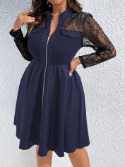 Акція на Сукня осіння жіноча SHEIN GD-00222758 3XL Темно-синя від Rozetka
