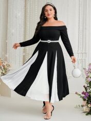 Акція на Сукня осіння жіноча SHEIN GD-00226682 3XL Чорно-біла від Rozetka