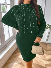 Акція на Сукня осіння жіноча SHEIN GD-00207524 1XL Темно-зелена від Rozetka