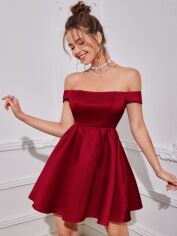 Акція на Плаття вечірнє коротке літнє жіноче SHEIN GD-00201438 XS Бордове від Rozetka