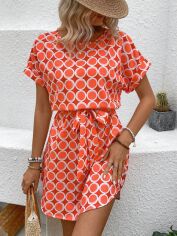 Акція на Плаття коротке літнє жіноче SHEIN GD-00203199 S Помаранчеве від Rozetka