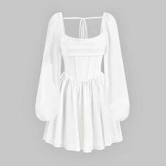 Акція на Плаття коротке літнє жіноче SHEIN GD-00205249 M Біле від Rozetka
