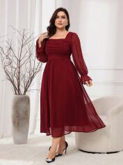 Акція на Сукня осіння жіноча SHEIN GD-00201523 3XL Бордова від Rozetka