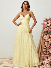 Акція на Плаття вечірнє довге літнє жіноче SHEIN GD-00176543 XL Жовте від Rozetka