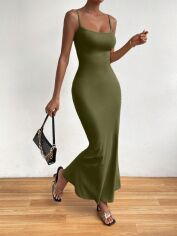 Акція на Плаття довге літнє жіноче SHEIN GD-00195739 S Зелене від Rozetka